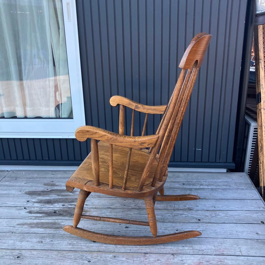 昭和レトロ 飛騨産業 キツツキ ロッキングチェア 木製 アームチェア 古道具