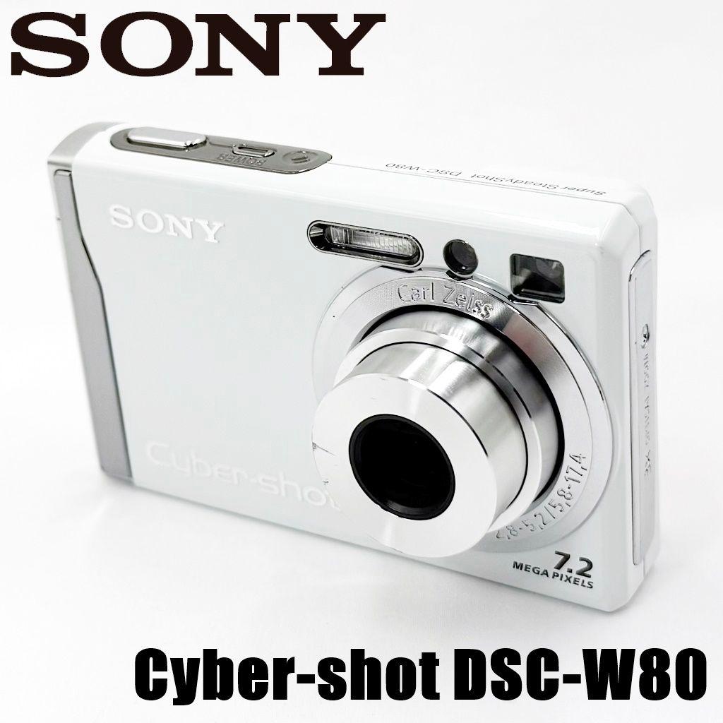 ソニー Cyber-shot DSC-W80 ホワイト コンデジ カメラ 中古