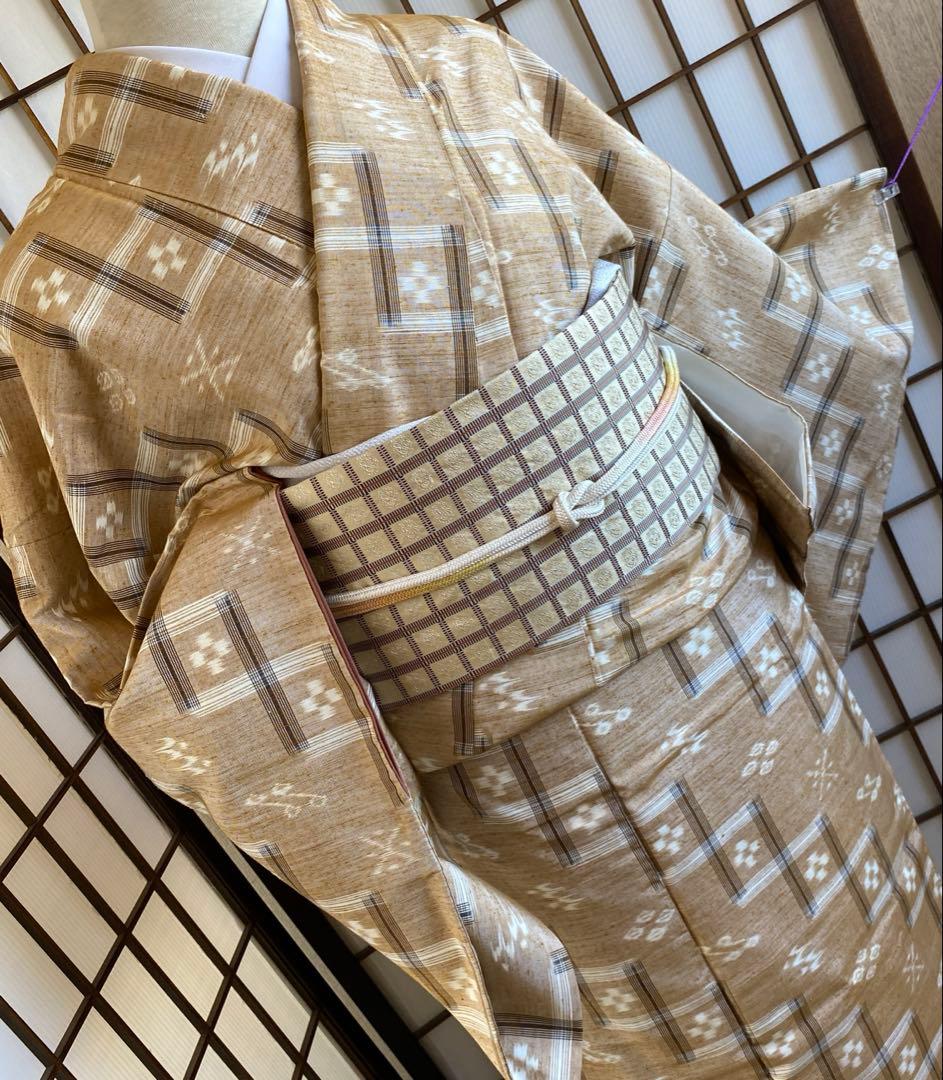 米沢琉球紬　ぜんまい真綿　琉球模様