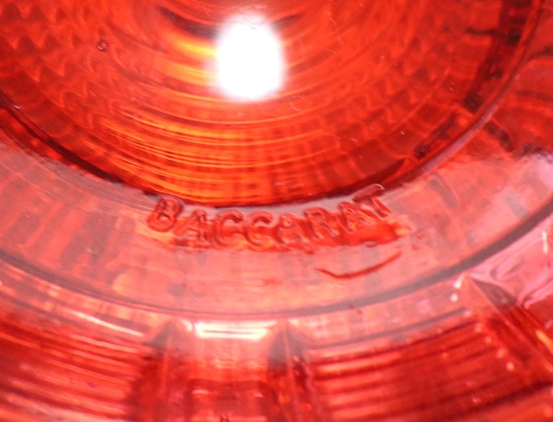 オールド・バカラ 激レア ルビーレッド色ガラス 蓋物＆プレート 小物入れ トレー