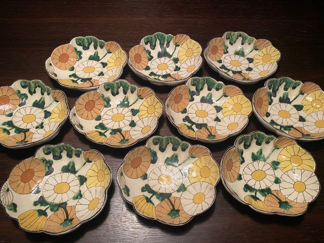 乾山写玉菊向付10客客　新品未使用　京の器