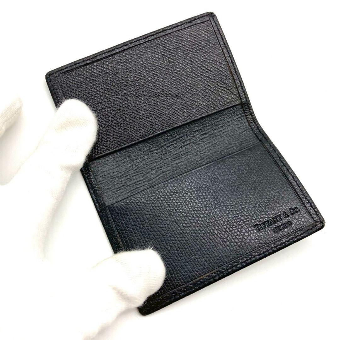 ティファニー 名刺入れ カード入れ レザー ブラック スリム 美品 71007