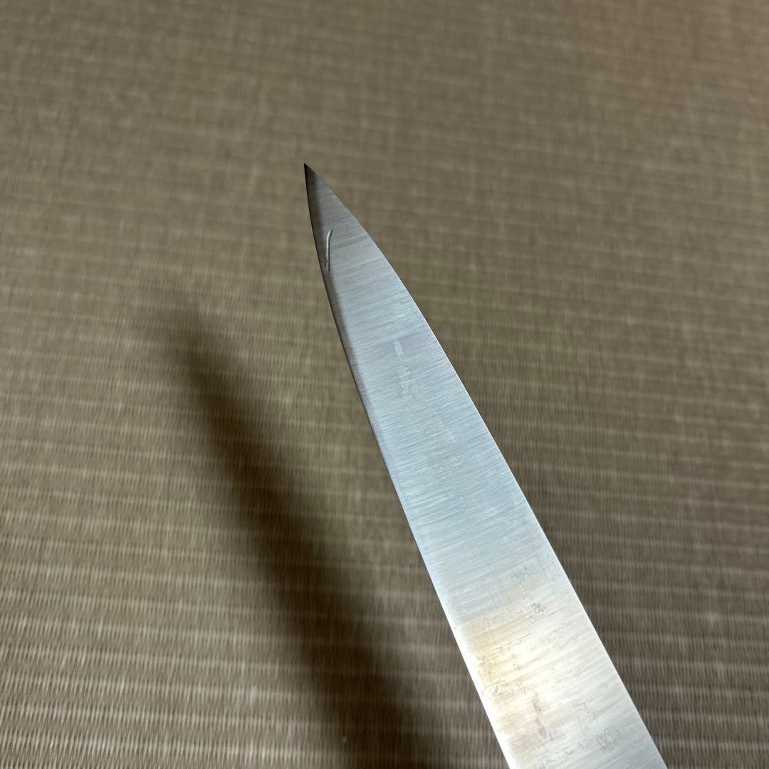 尺　柳刃包丁　和包丁　V金10号　本焼　マーブル水牛　黒檀八角柄