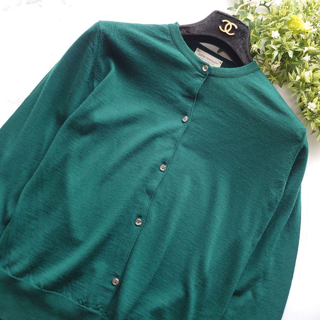 現行タグ ジョンスメドレー エクストラファインメリノウール 長袖カーディガン S