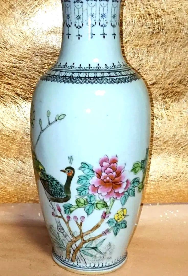 ❴✨♥1月20迄限定商品・大幅に値下致しました❵《■景徳孔雀花瓶》◎骨董品◎