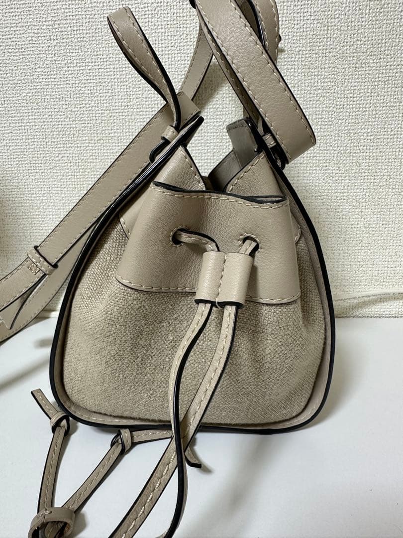 【極美品】LOEWEロエベ ハンモック ミニ DW レザー&リネン ライトオーク