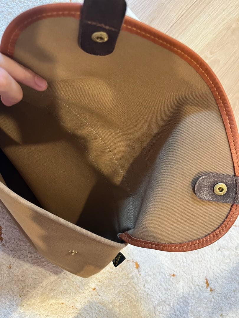 Bradyベージュ キャンバスバッグ　ショルダーバッグ キャンバス×レザー 美品
