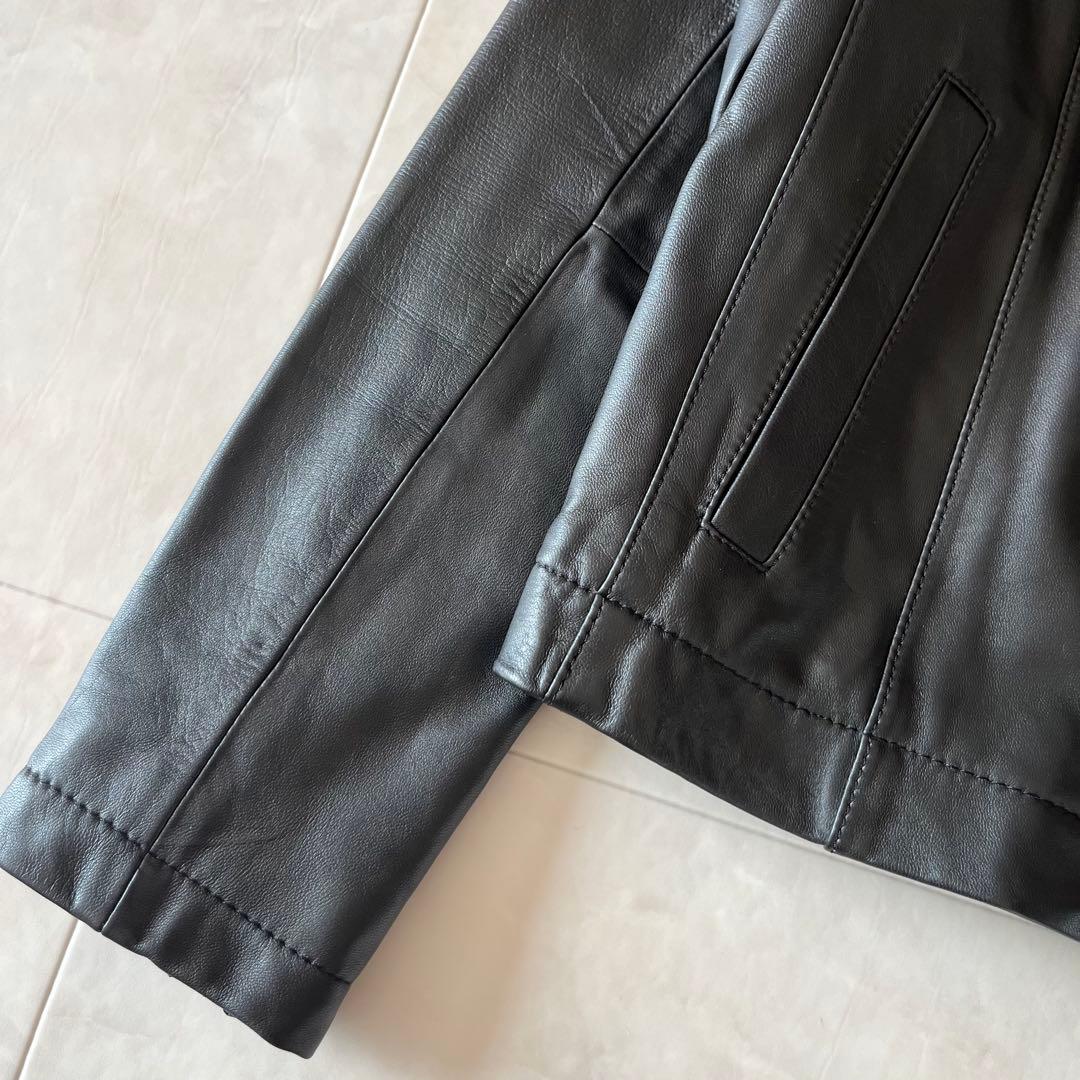 美品✨23区 ラムレザージャケット ブラック 38 羊革 シングルライダース