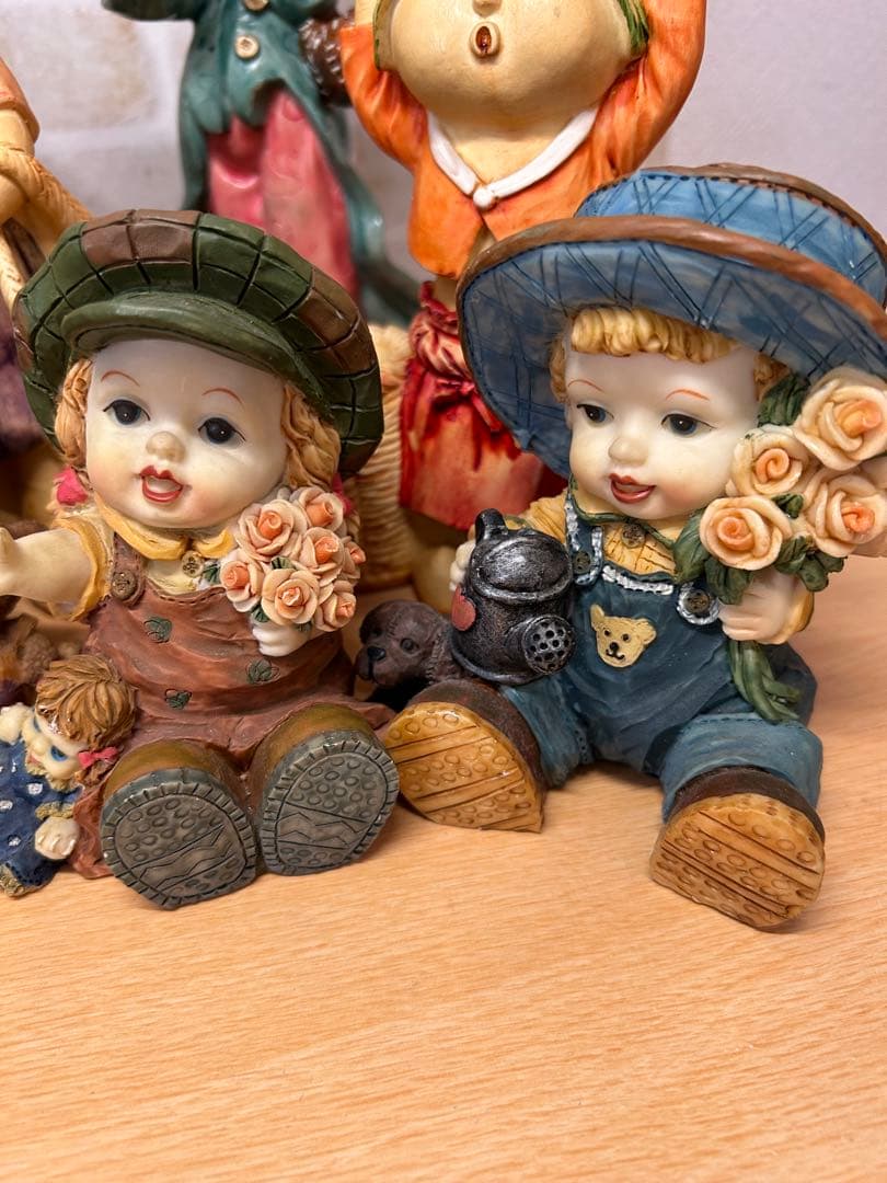 【癒し系】 ピエロ ベビードール ファーマーズ ファミリー 置物 16点