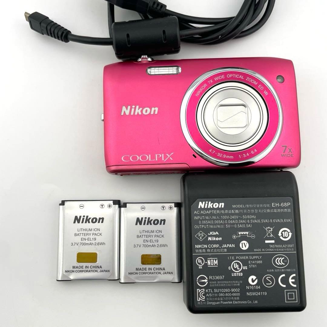 実写美⭕️良品【動作確認済】Nikon COOLPIX S3500 ピンク