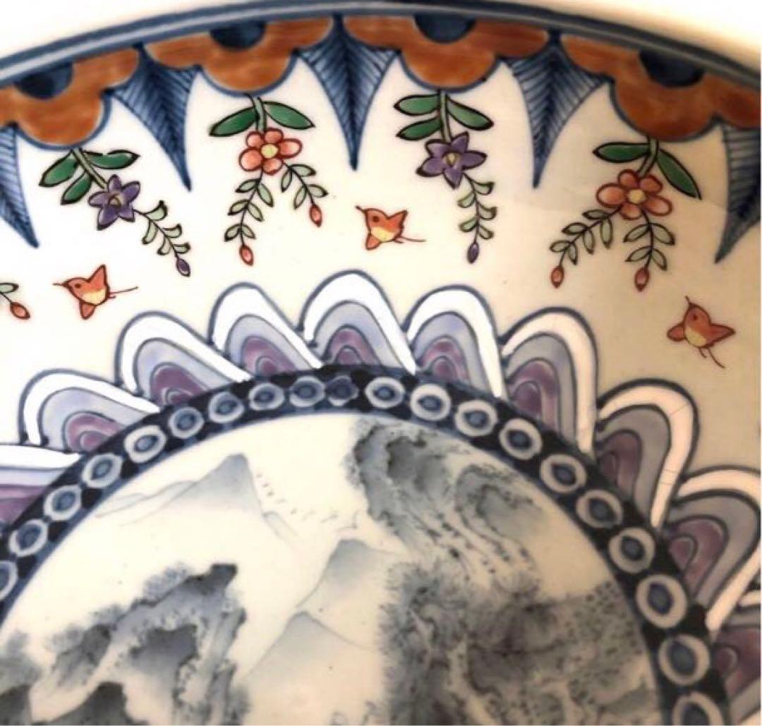 佐藤走波　染錦草花波千鳥山水　はち　定価7.2000円【新品未使用保管品】