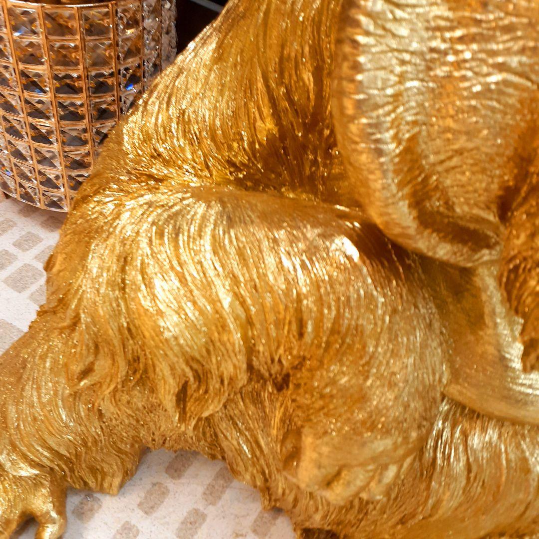 輸入雑貨　北欧　ゴールド　『オラウータンのオブジェ』　開運　縁起物　大きい