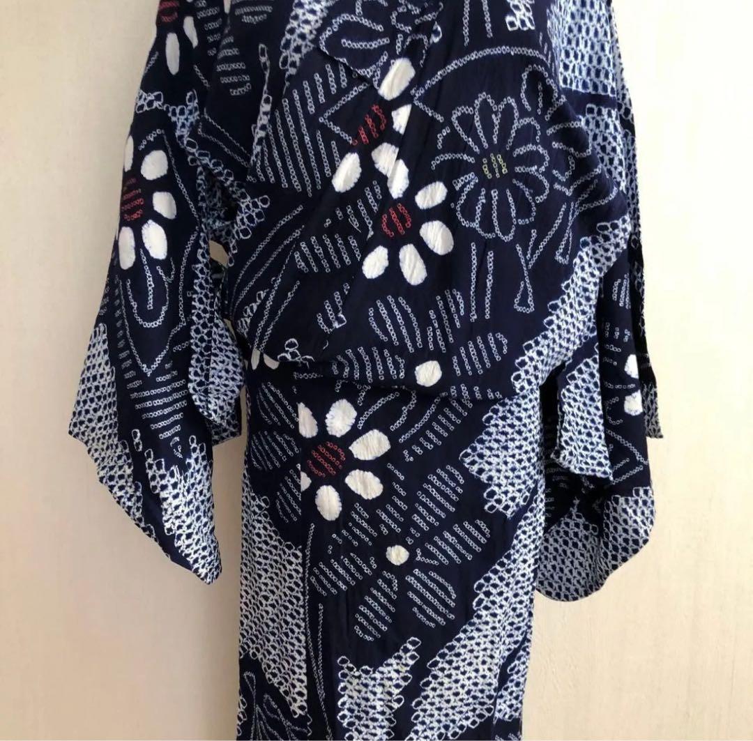 気分セール　終)　有松絞り 浴衣 ゆかた　裄67