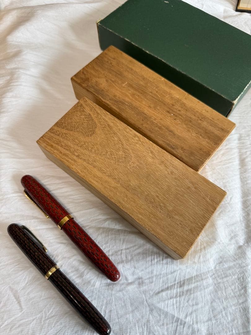 酒井栄助、兜木、鎌倉彫、土填修一万年筆5本セット