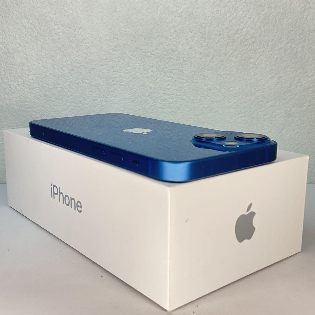 【極美品】IPhone13mini 128GBブルー　新品バッテリー100％