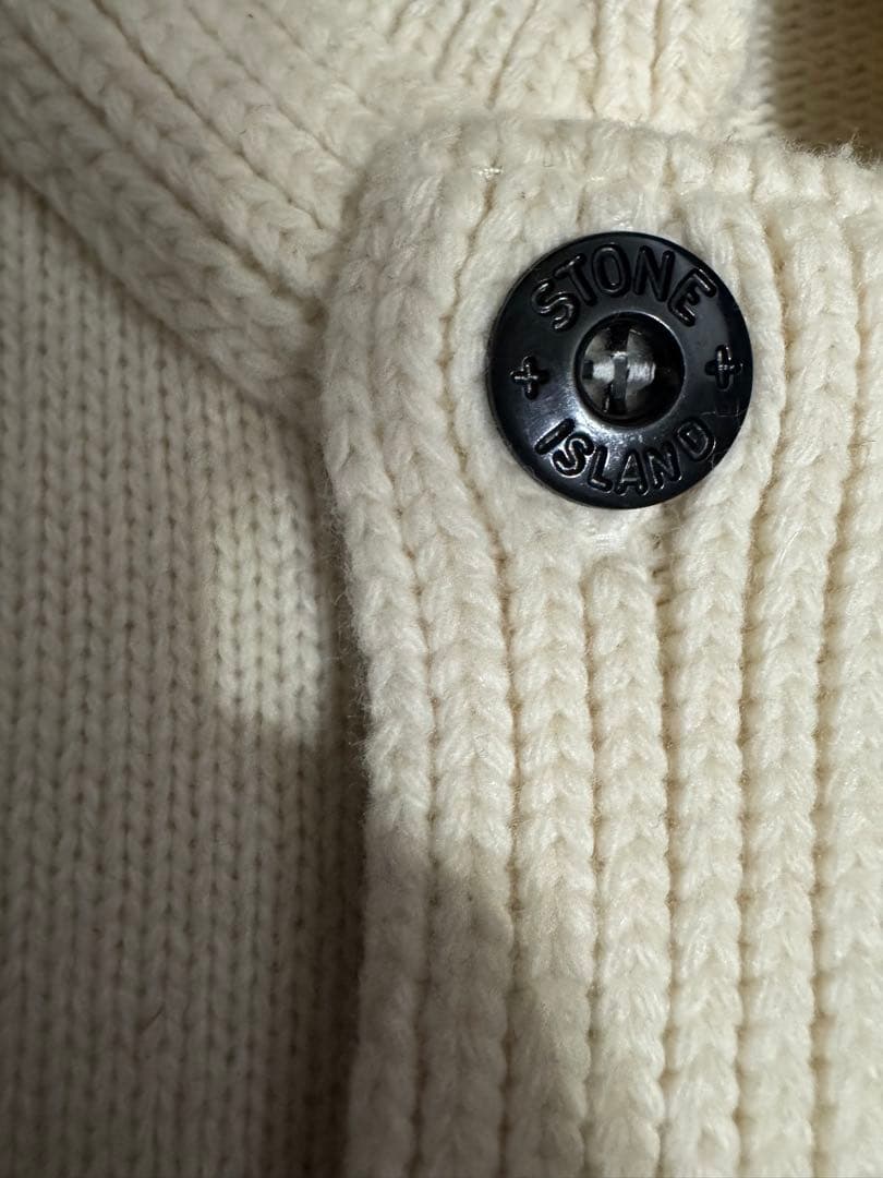 STONE  / ジップアップニットカーディガン/ アイボリー