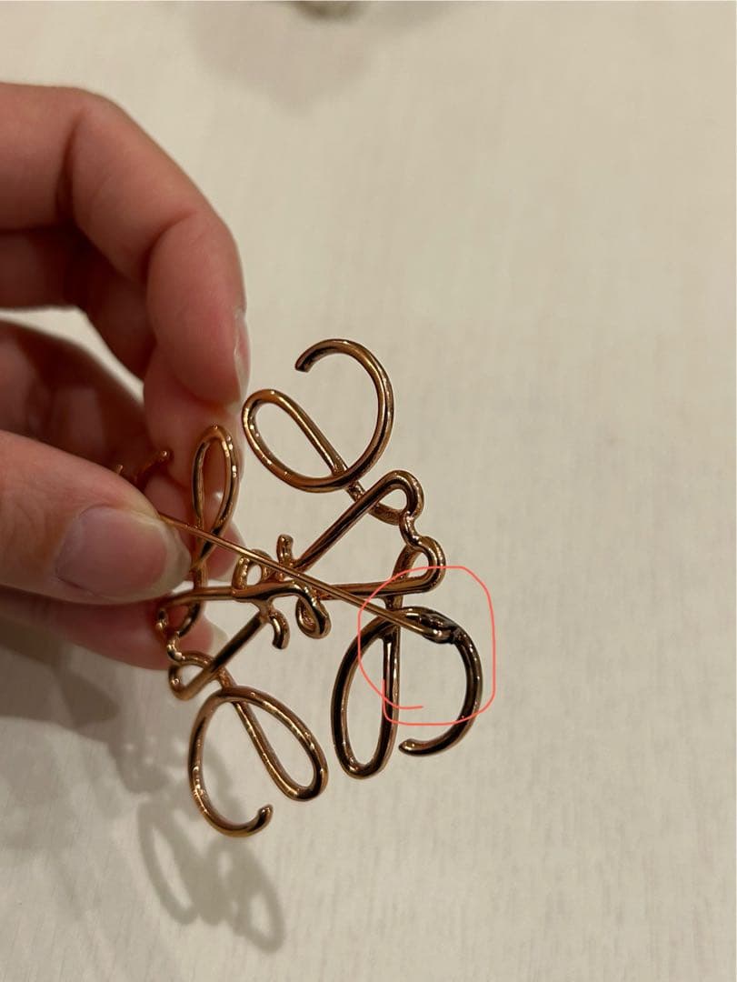 クレーン様 LOEWE ロエベ ローズゴールド ブローチ