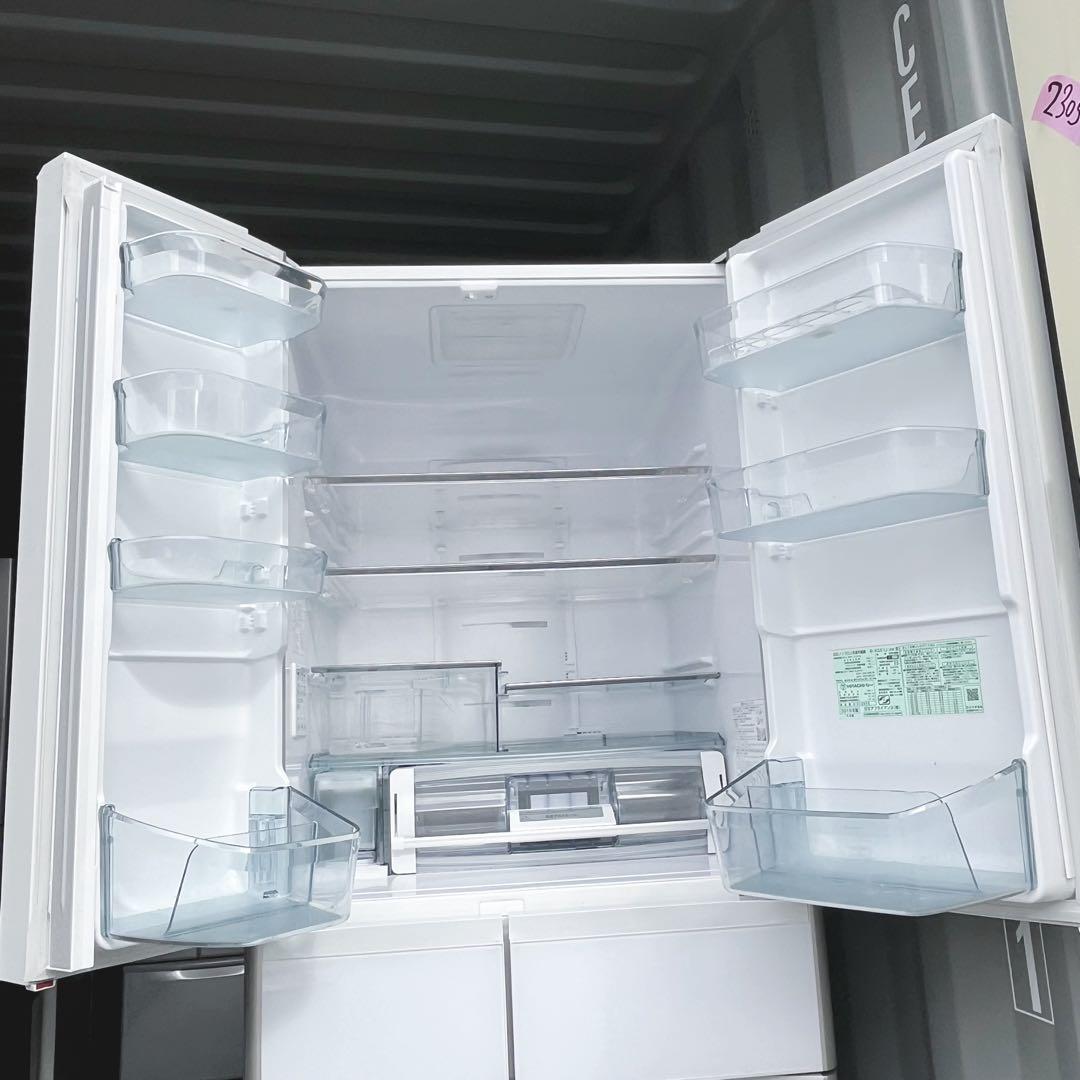 361取付無料！日立真空チルド搭載 おしゃれホワイトインテリア6ドア冷蔵庫