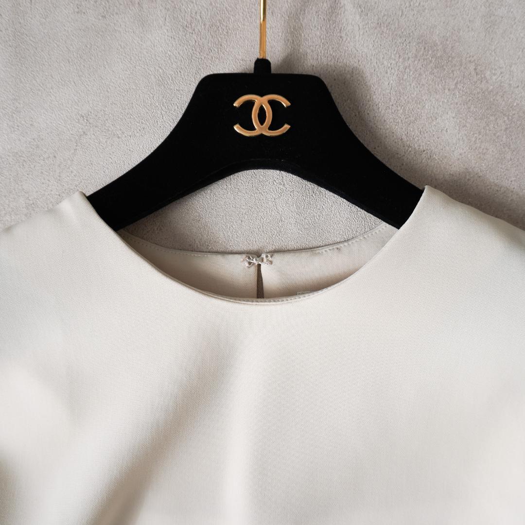 TOMORROWLAND ダブルクロス クルーネックプルオーバー ライトベージュ