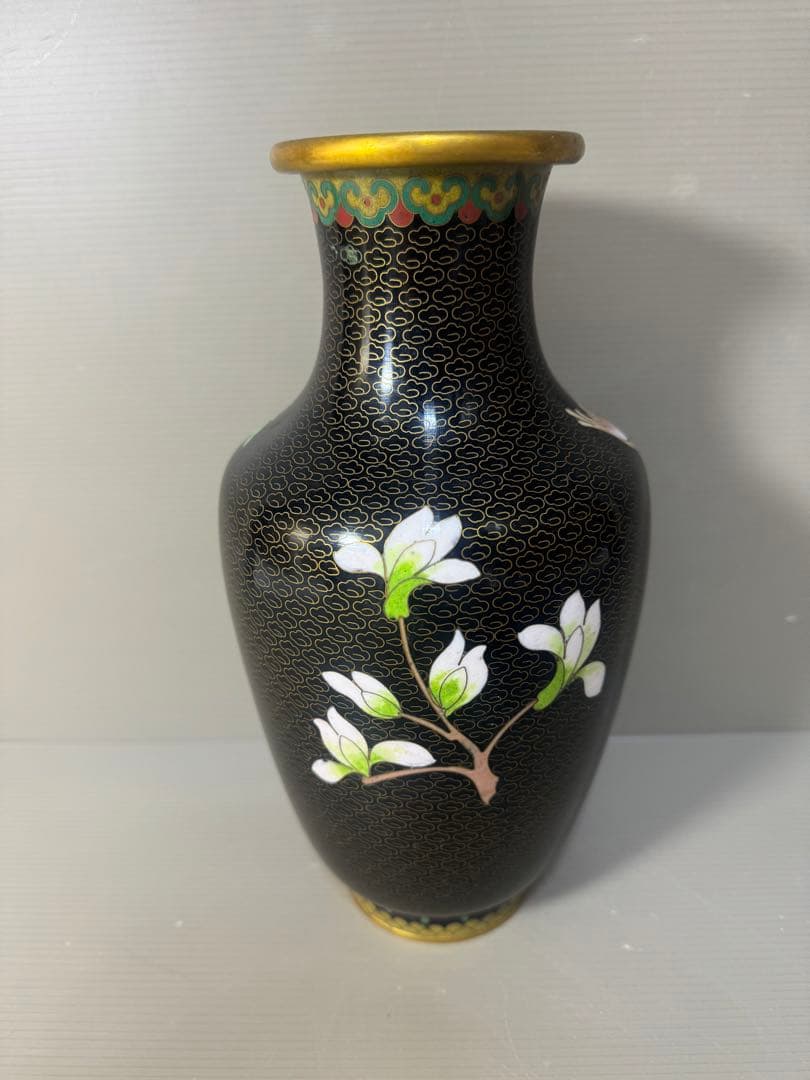 2351 七宝焼　琺瑯　花瓶　時代物