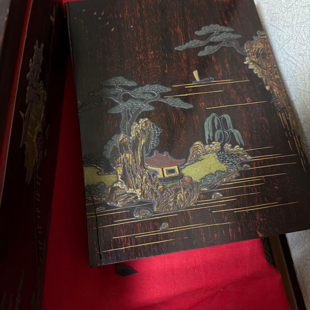 旧家蔵出し　古美術　文庫と硯箱セット