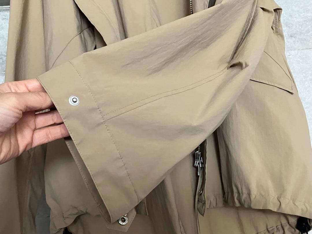 ES:Sベージュ ジップアップ モッズコート