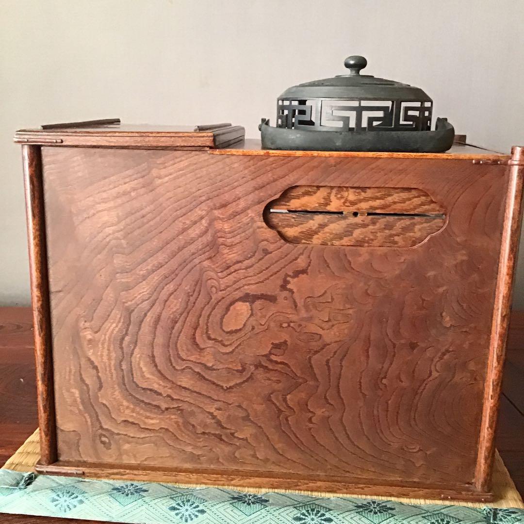 欅玉杢　煙草盆　硯　明治期