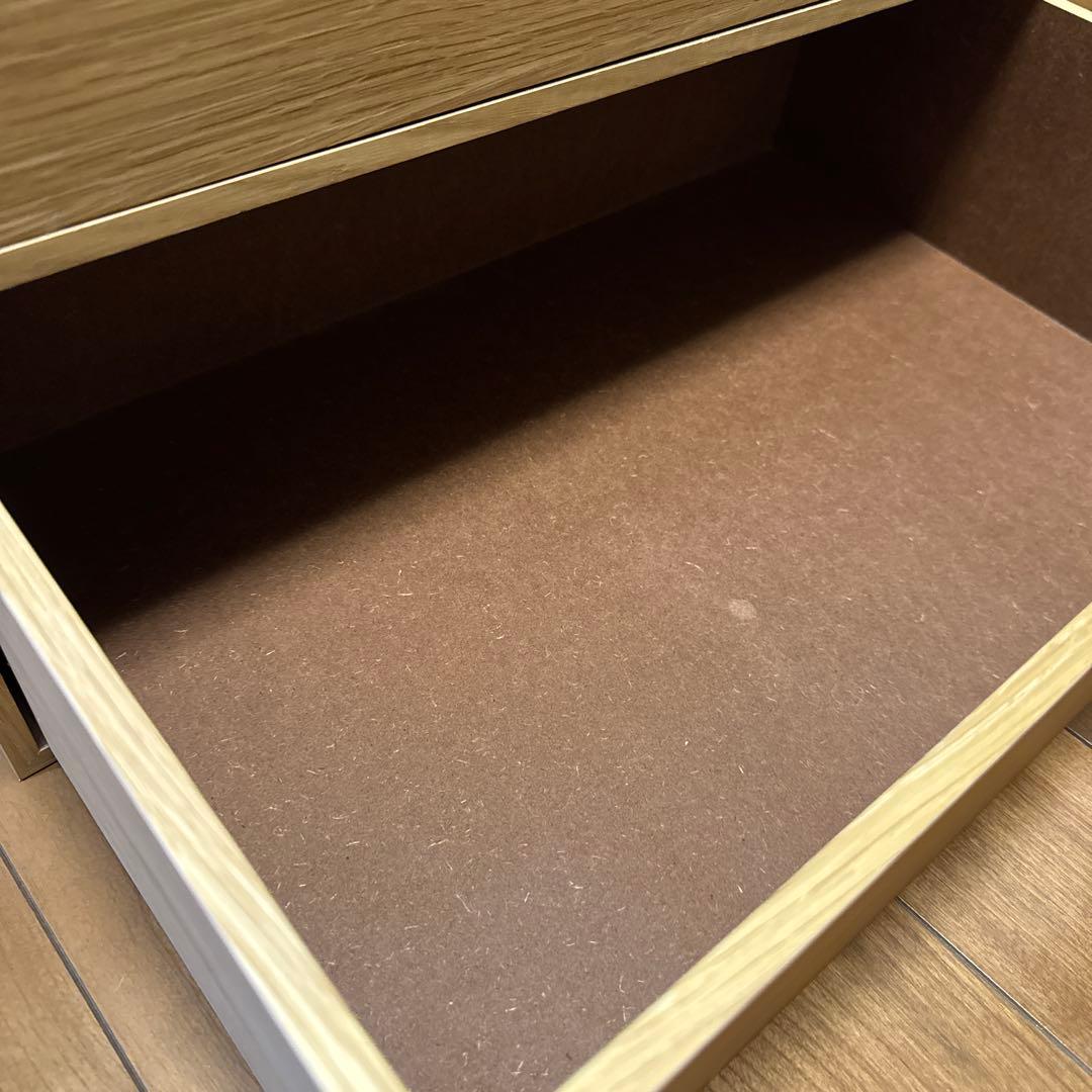 asami無印良品 木製収納ケース 2段 ワイド オーク材ユニットシェルフ