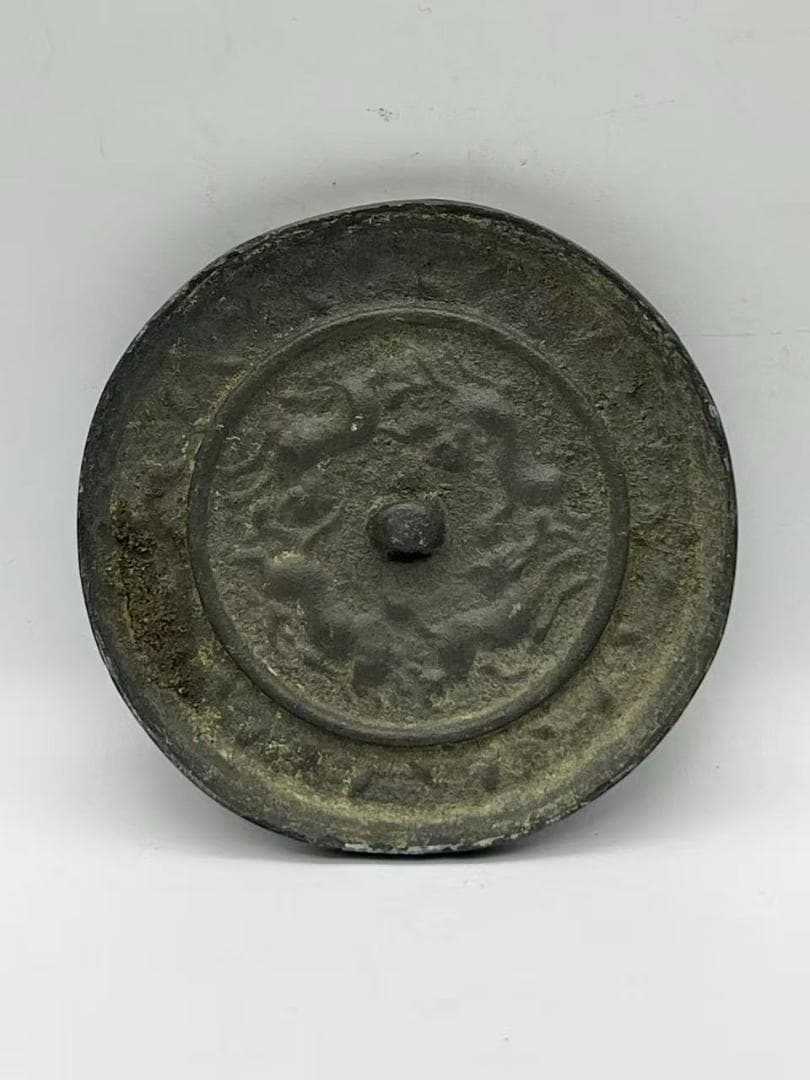 遼金～唐時代 走獣鏡 神獣文　瑞獣文銅鏡　唐鏡　青銅古銅鏡（E-99⑥）