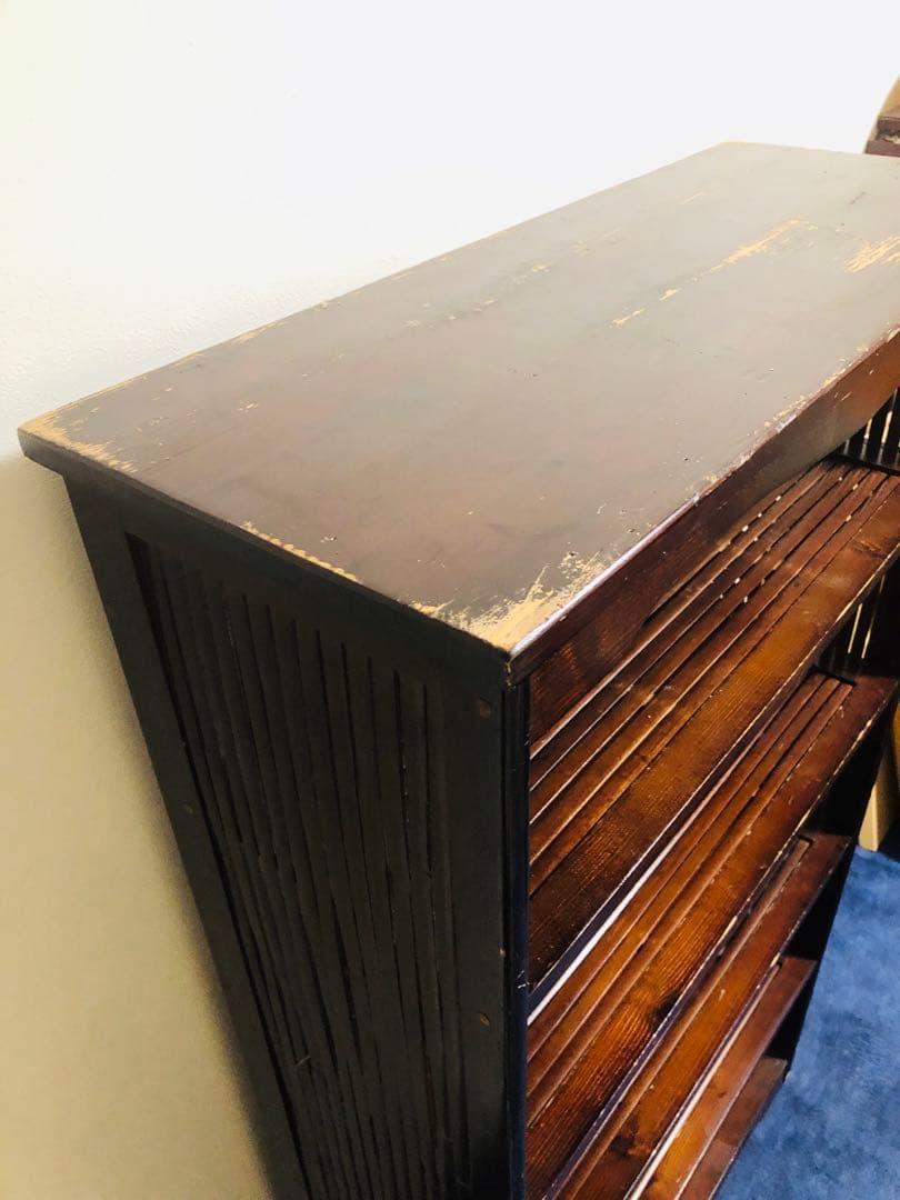 アジアン家具　5段　棚　木製　竹 飾り棚 収納棚　本棚