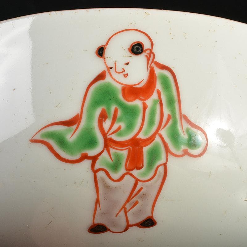 鍋島焼　古鍋島　色鍋島　唐子茶碗　識書付箱　M　R6972