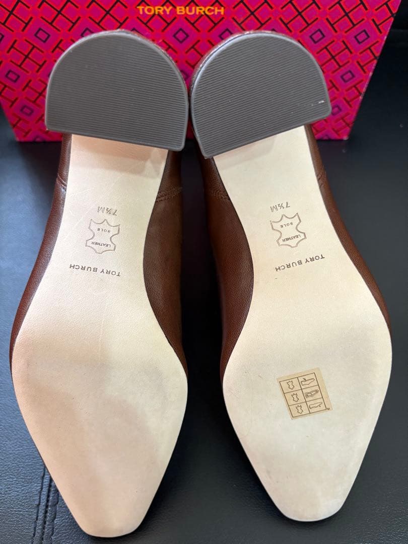 【うさうさ】Tory Burch サイドゴアブーツ ブラウン 24.5