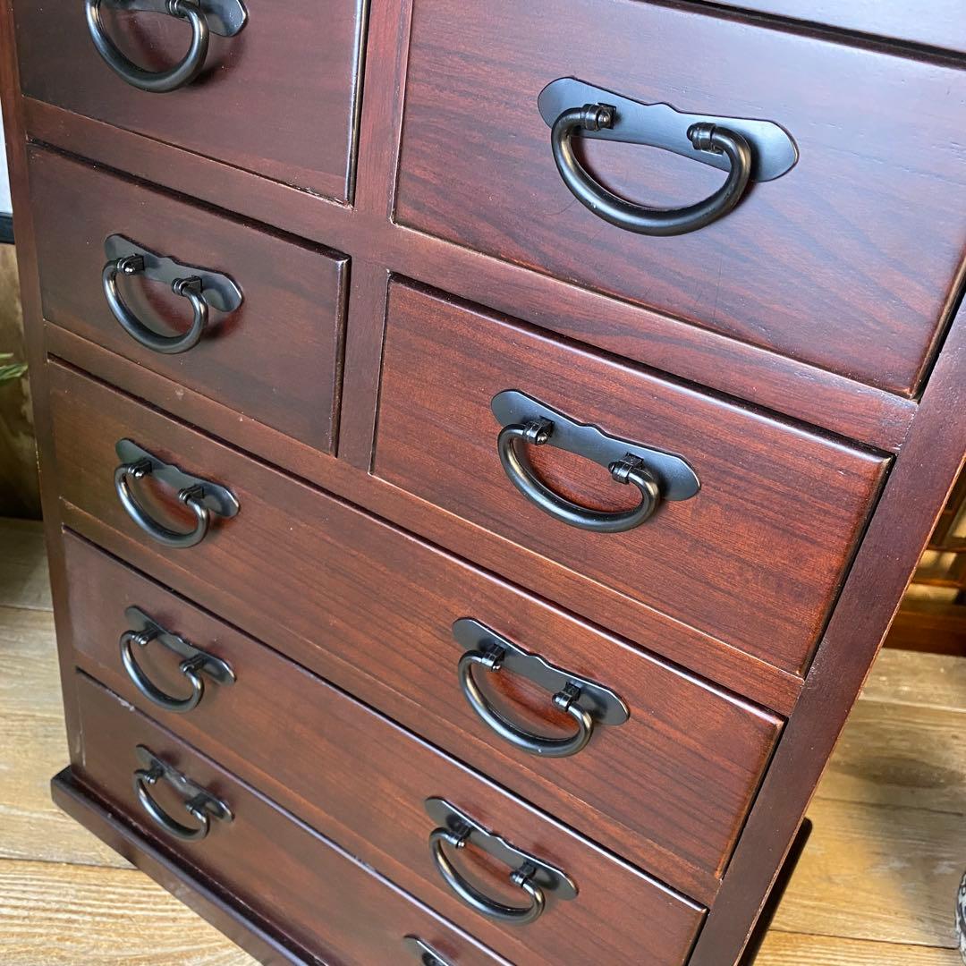訳あり品！【132】民芸家具桐材多引き出しチェストタンスD48㎝×65㎝完成品