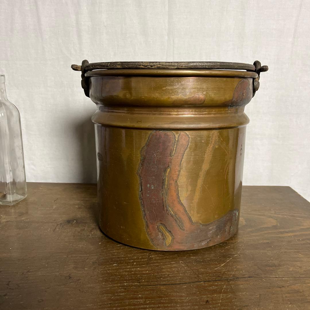 古家具アンティーク品◾️肉厚 銅製 バケツ 鉢カバー 雑貨 小物