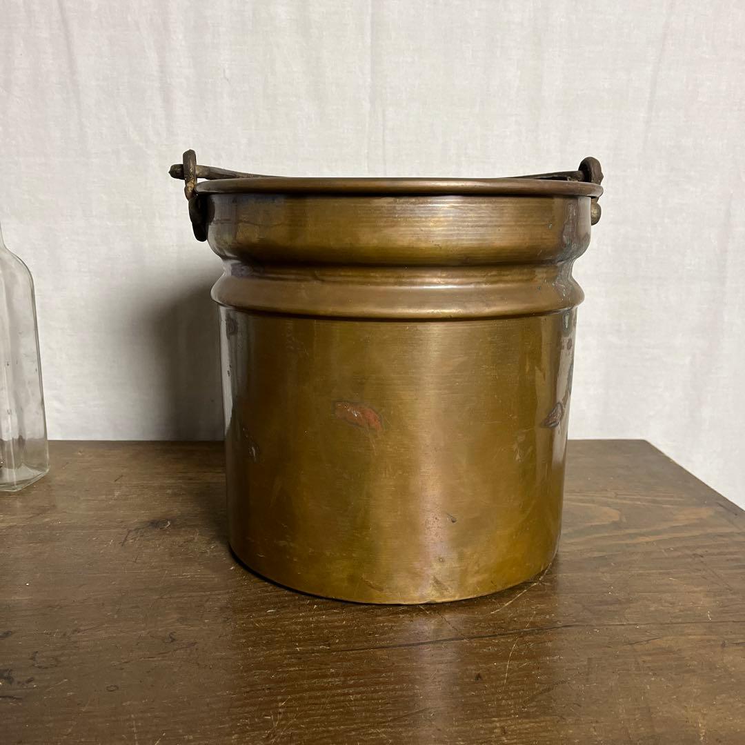 古家具アンティーク品◾️肉厚 銅製 バケツ 鉢カバー 雑貨 小物