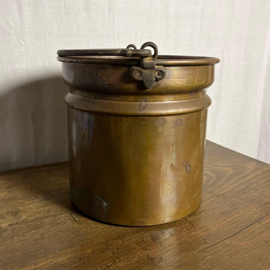 古家具アンティーク品◾️肉厚 銅製 バケツ 鉢カバー 雑貨 小物