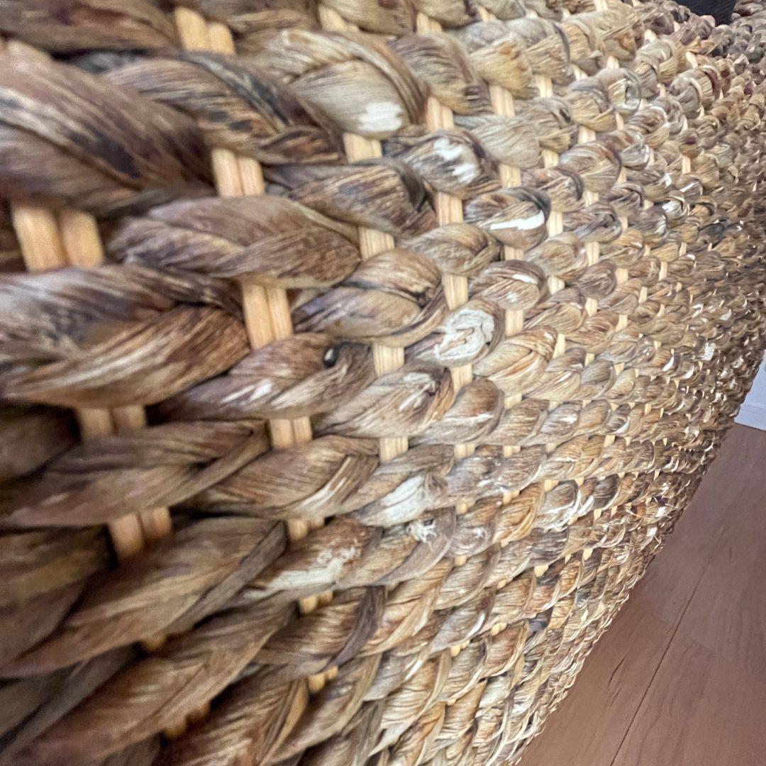 【引取限定】バリ風 アジアンリゾートコーナーソファ3人用ウォーターヒヤシンス