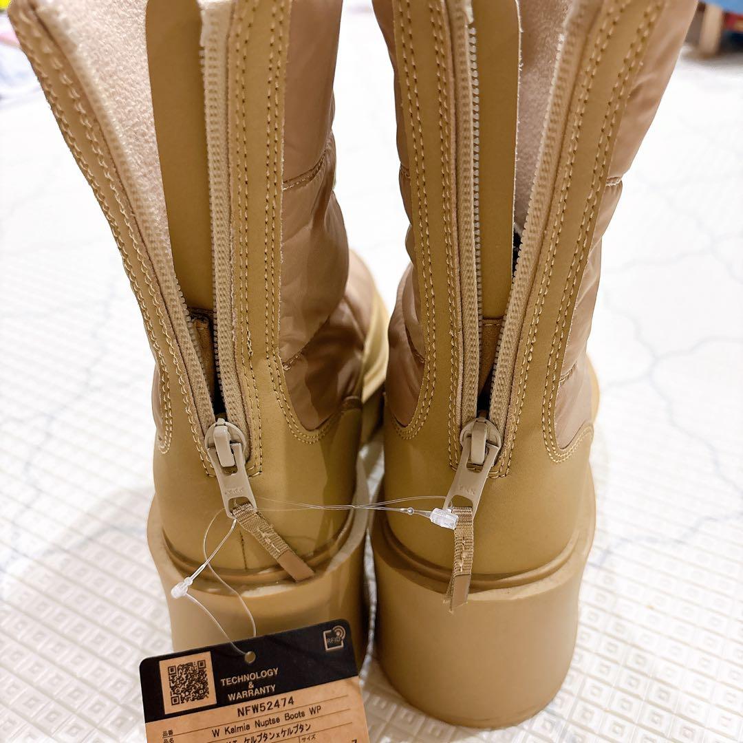 新品未使用　ノースフェイス　カルミア ヌプシ　ブーツ　ベージュ ヒール　24cm