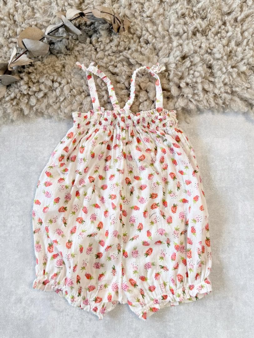 【GUCCI】グッチ ベビー ロンパース いちご柄 9-12M 箱付き