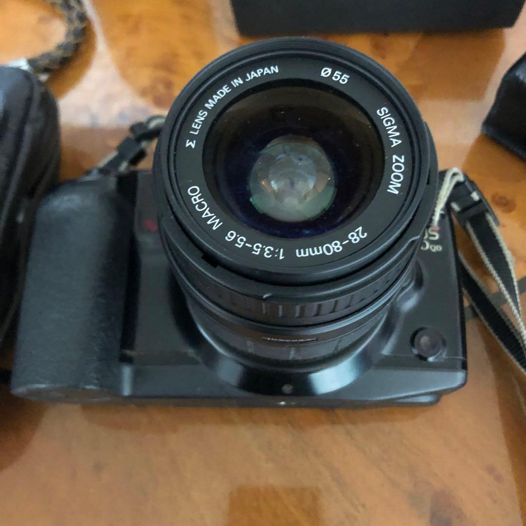 ☆彡昭和レトロ☆彡　キャノンカメラ/＆牛革専用バック　レンズ、カメラ用品いっぱい