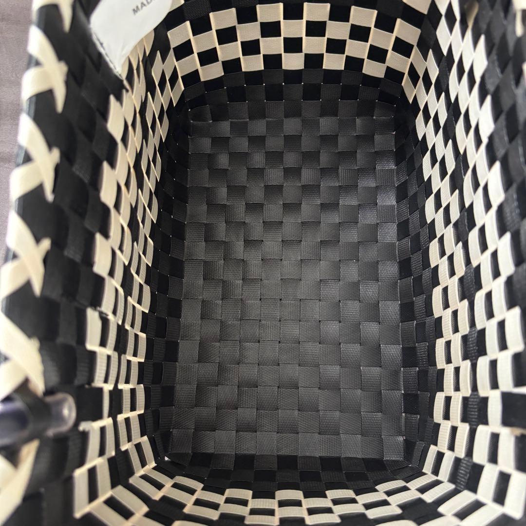 MARNI ブラック✖︎アイボリー 編み込み バスケットバッグ