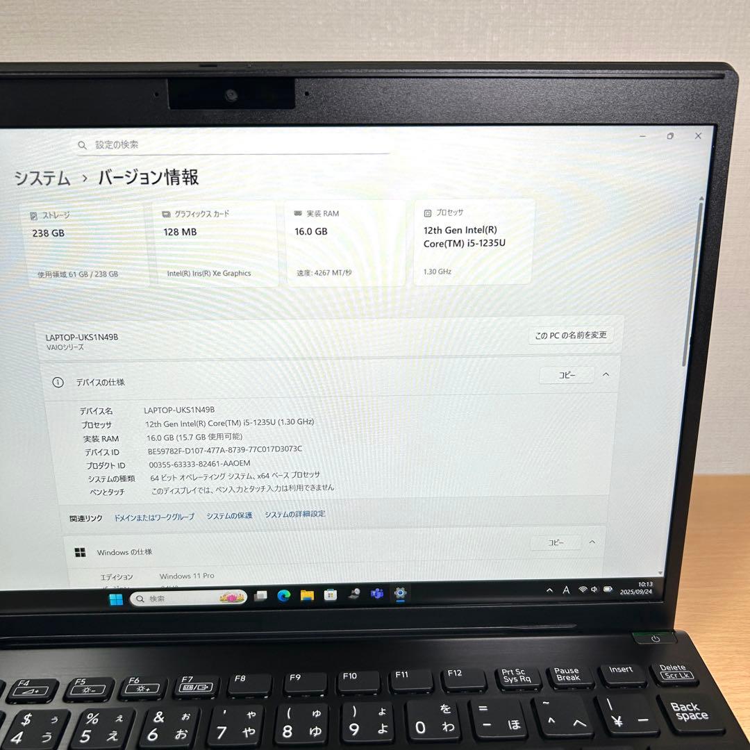 Windowsノート本体 VAIO Pro PJ VJPJ228 VJPJ22 16GB i5 256GB