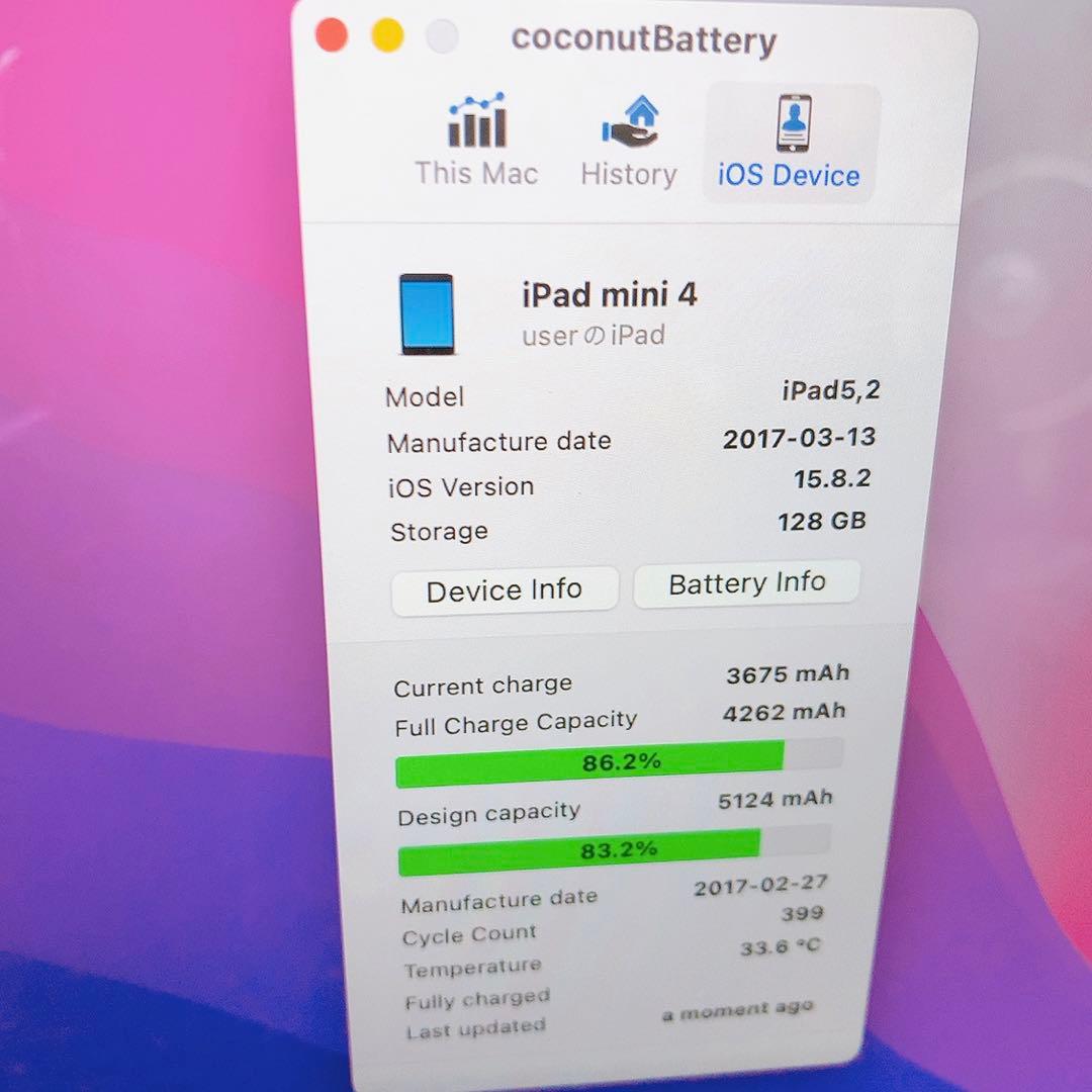 簡単タブレット設定のipad mini4 128GB【SIMフリー 】