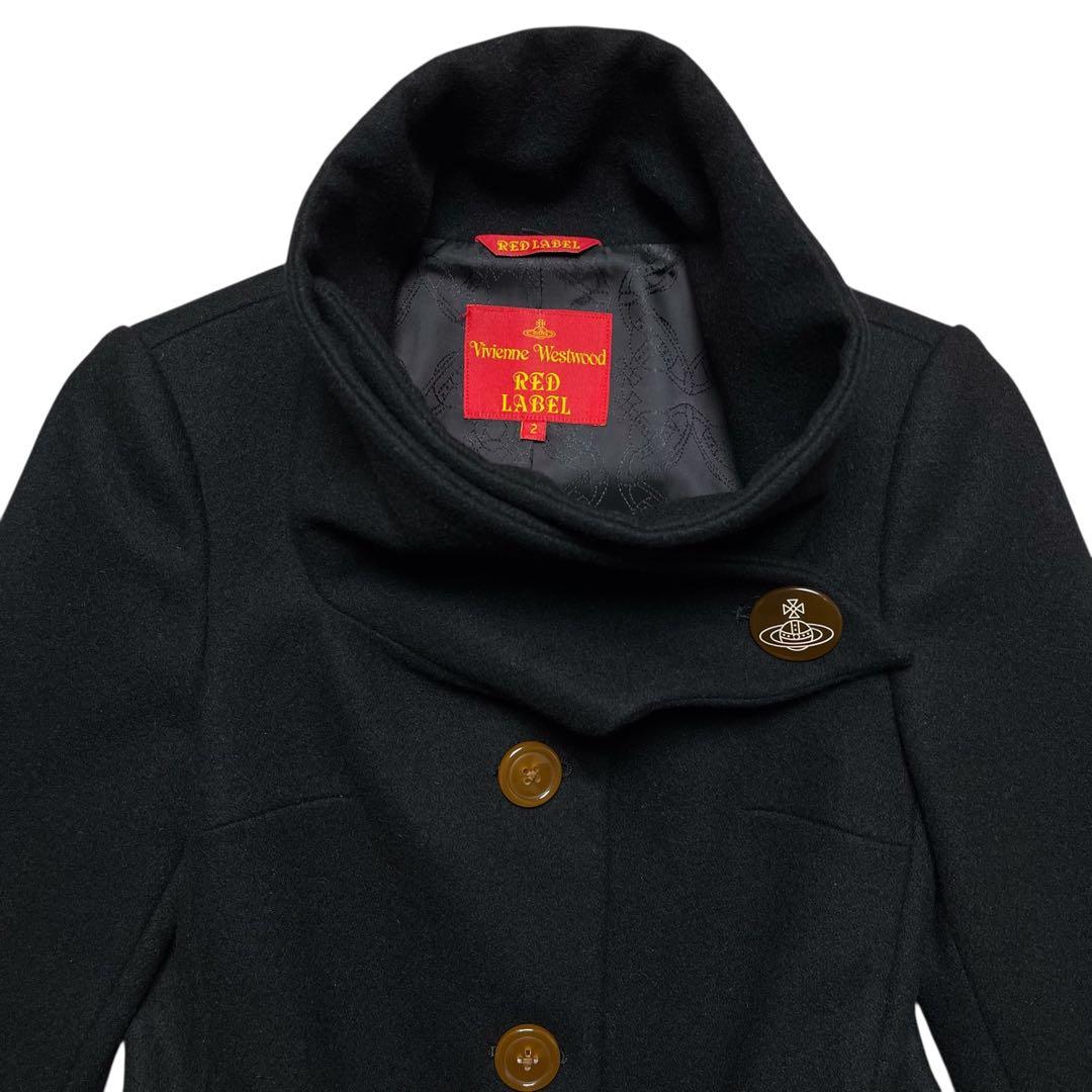 極美品【Vivienne Westwood】変形 襟 コート オーブ釦 総柄裏地