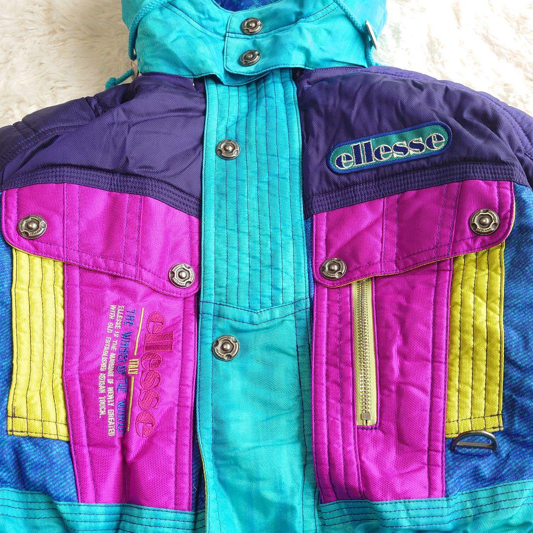 エレッセ スキー スノーボードウェア セットアップ ライトミント ロゴ刺繍 M
