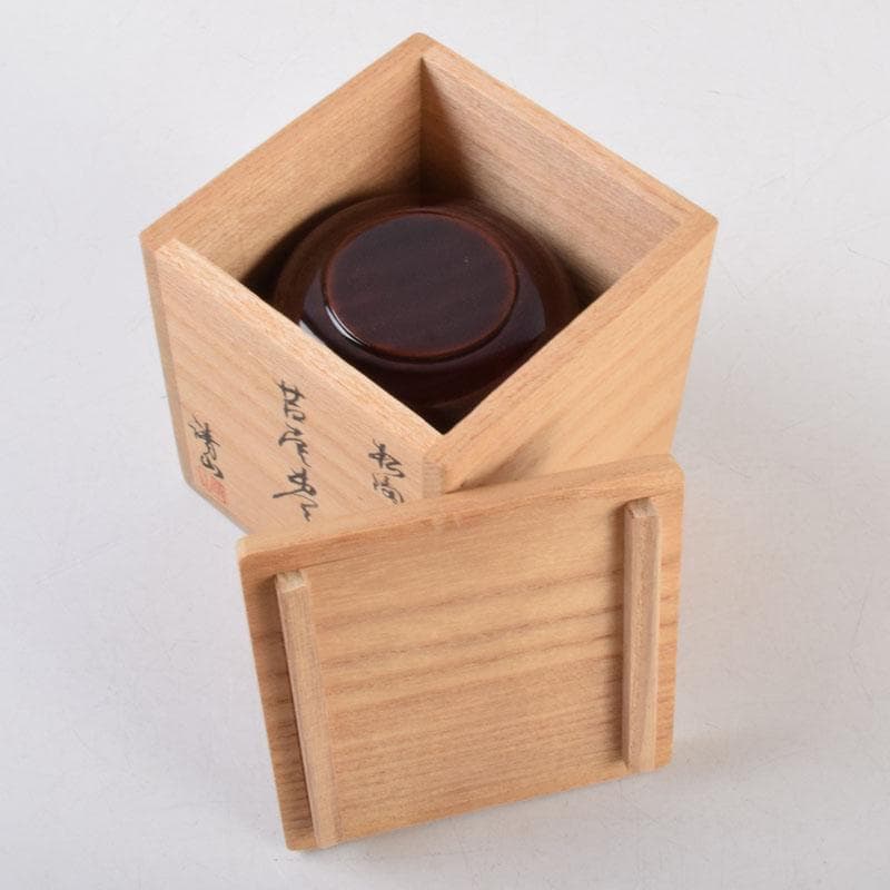 茶道具　清山作　松溜塗　鳥蒔絵　苫屋棗　共箱　V　8583
