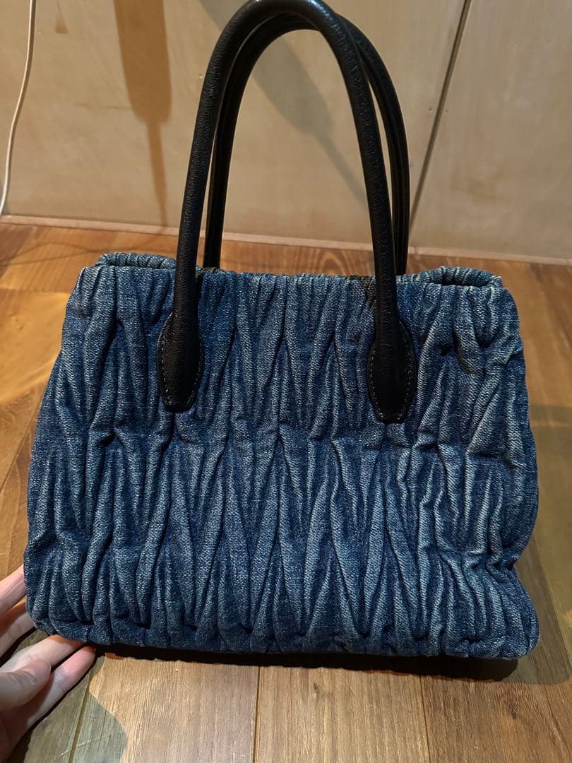 MIU MIU デニムプリーツハンドバッグ