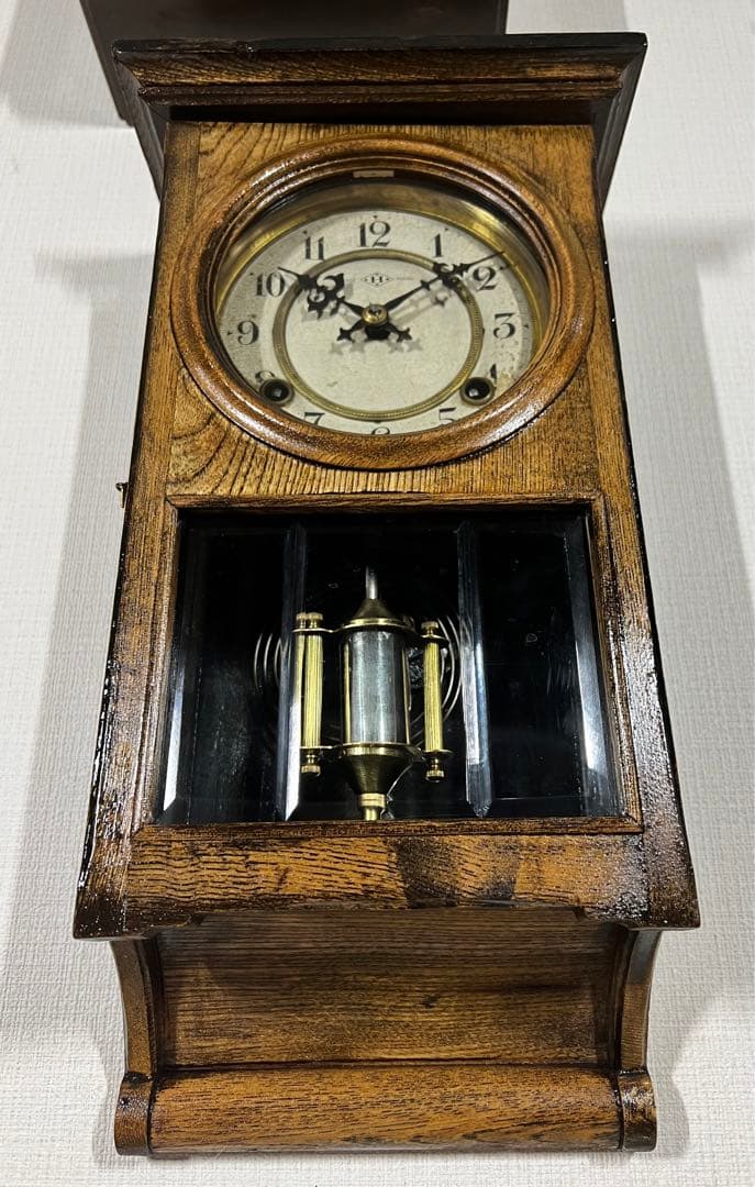 振り子時計TRADA H MARK ゼンマイ掛け時計柱時計ボンボン時計古時計動品