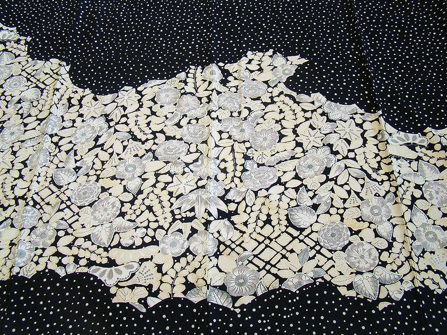 値下げ交渉ＯＫ！極上ちりめん地 辻が花 金彩染 訪問着 正絹 Ｂ８７８
