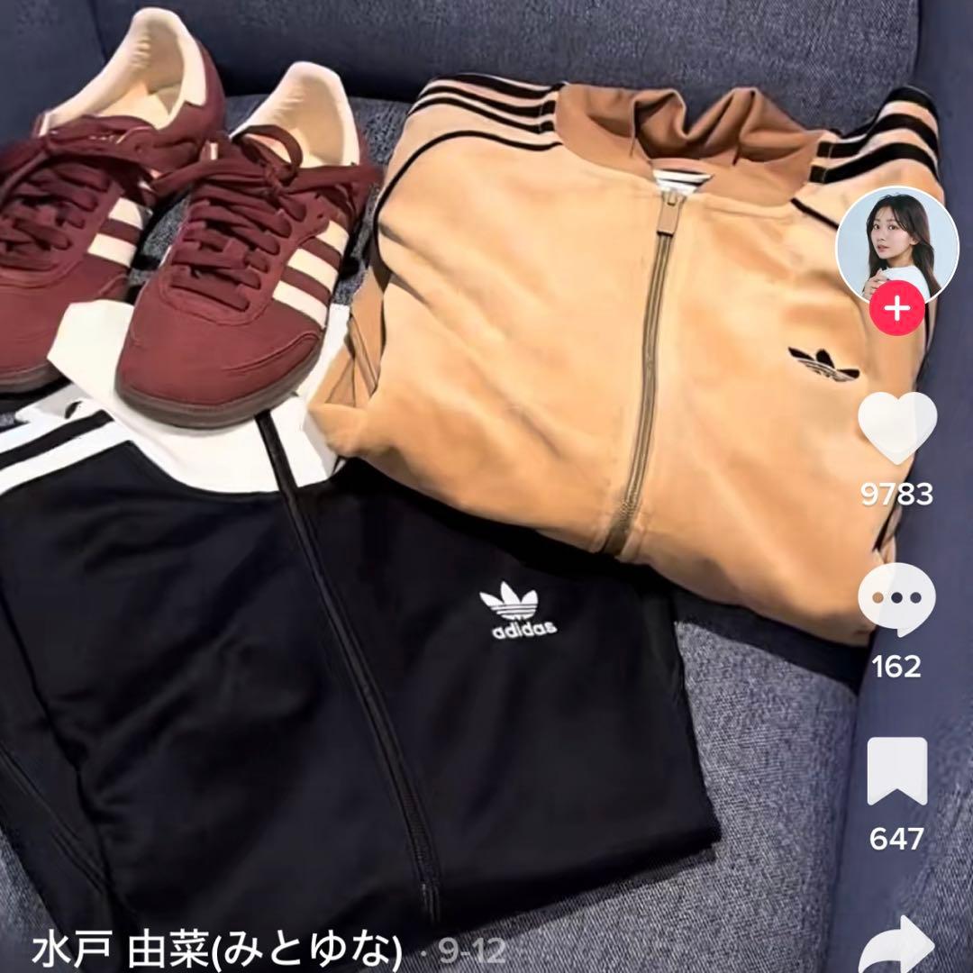 新品M⭐️adidas アディカラー ベロア ブラウン トラックトップ 風早ゆうた